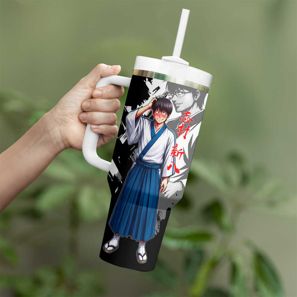 Shinpachi Shimura Tumbler With Handle Classic Comedy Samurai Ink Style