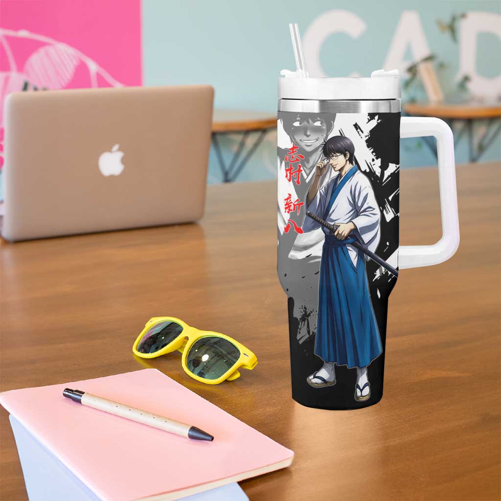 Shinpachi Shimura Tumbler With Handle Classic Comedy Samurai Ink Style