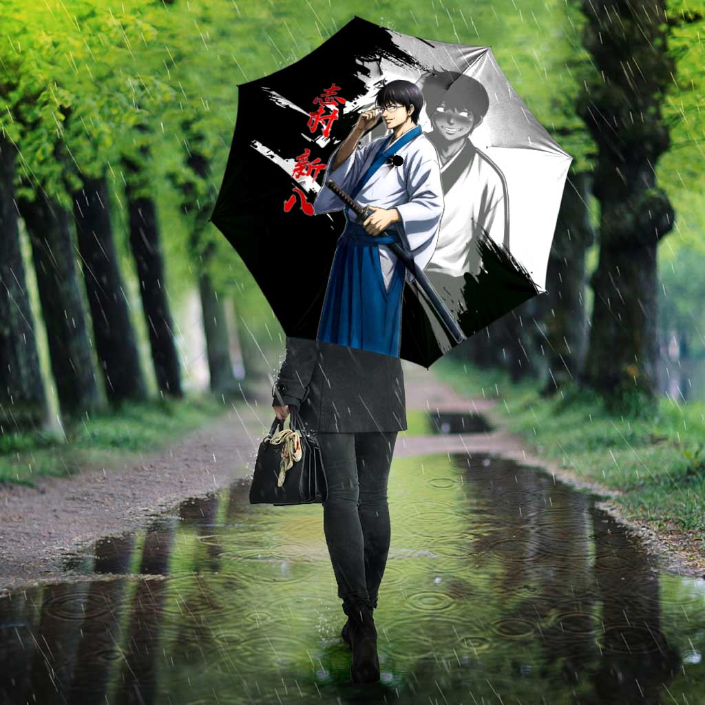 Shinpachi Shimura Umbrella Classic Comedy Samurai Ink Style