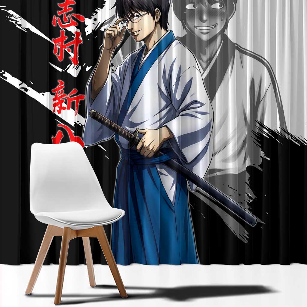 Shinpachi Shimura Window Curtain Classic Comedy Samurai Ink Style