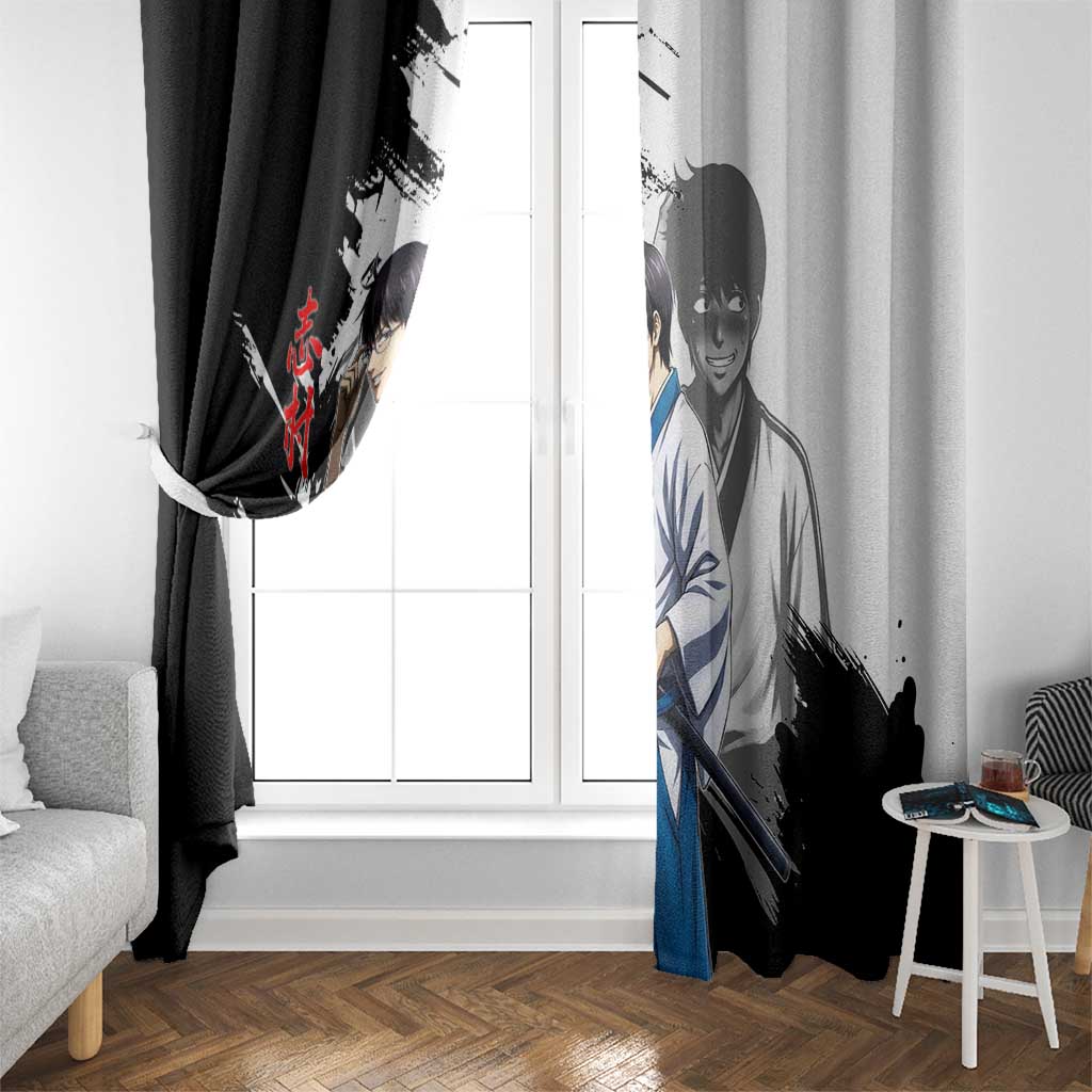 Shinpachi Shimura Window Curtain Classic Comedy Samurai Ink Style