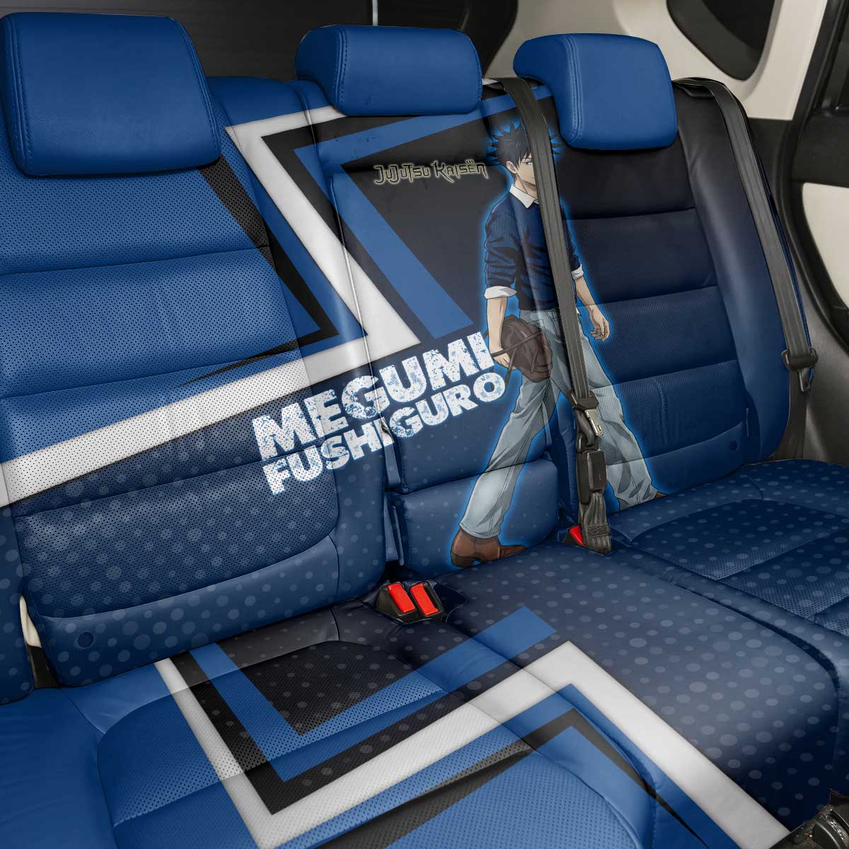 Megumi Fushiguro Back Car Seat Cover Anime Pop Art Style