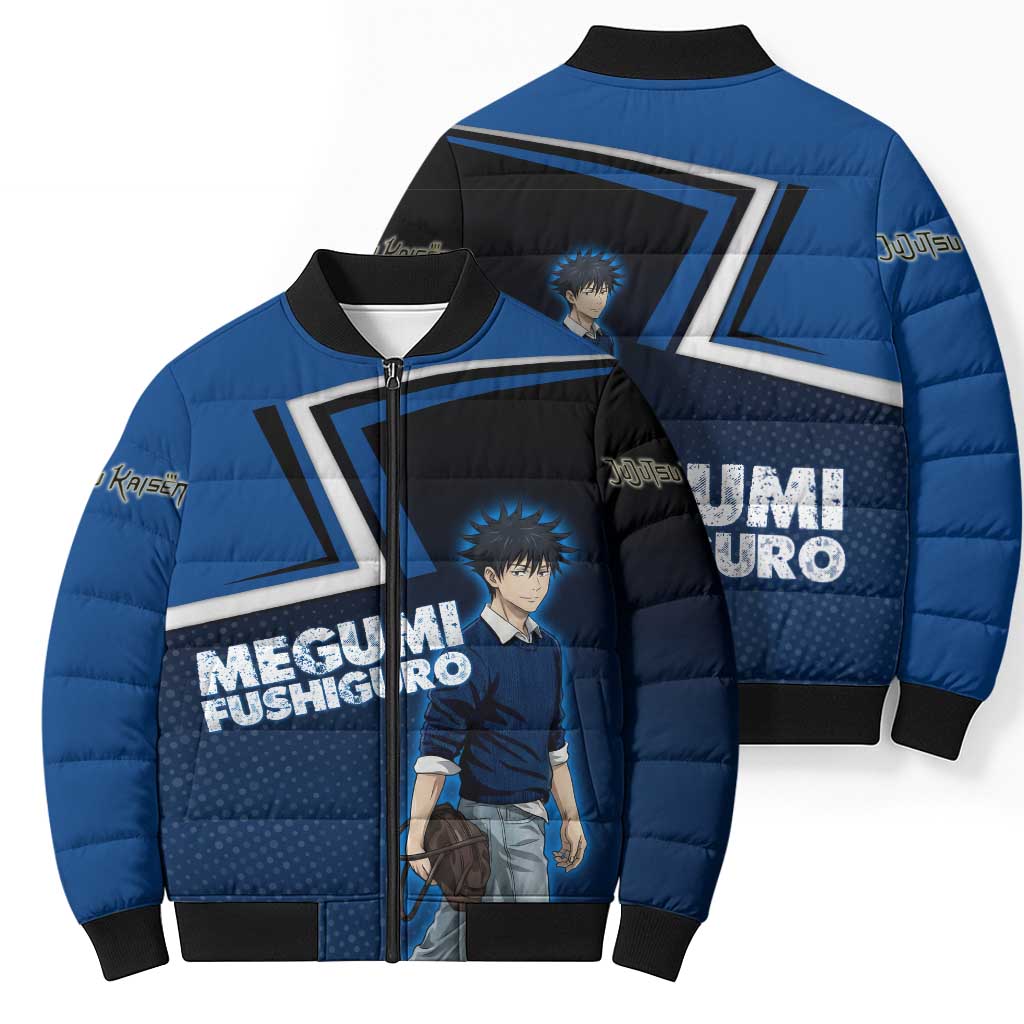 Megumi Fushiguro Bomber Puffer Jacket Anime Pop Art Style