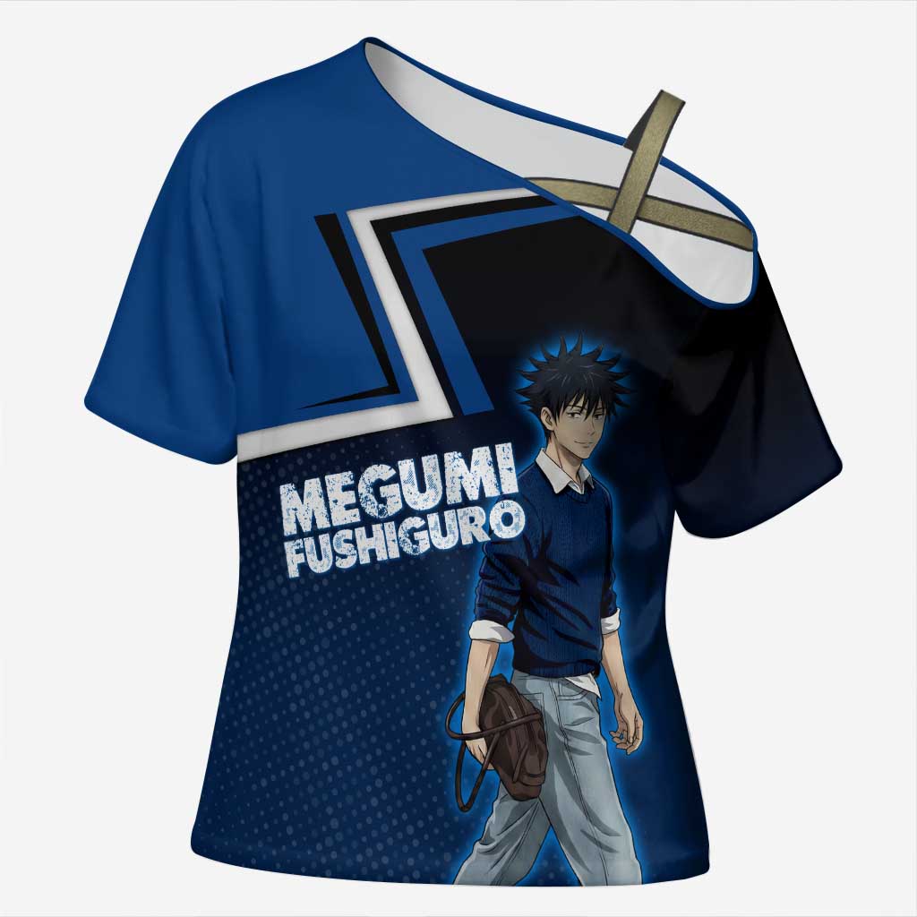 Megumi Fushiguro Cross Shoulder Shirt Anime Pop Art Style