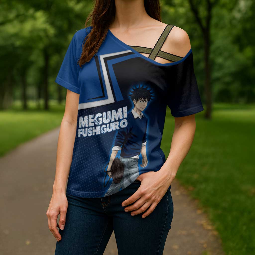 Megumi Fushiguro Cross Shoulder Shirt Anime Pop Art Style
