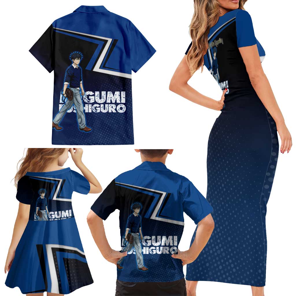 Megumi Fushiguro Family Matching Short Sleeve Bodycon Dress and Hawaiian Shirt Anime Pop Art Style