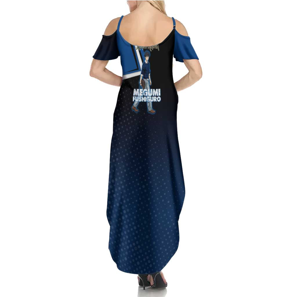 Megumi Fushiguro Family Matching Summer Maxi Dress and Hawaiian Shirt Anime Pop Art Style