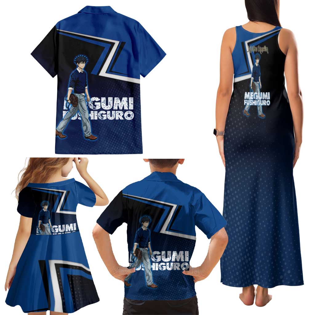 Megumi Fushiguro Family Matching Tank Maxi Dress and Hawaiian Shirt Anime Pop Art Style