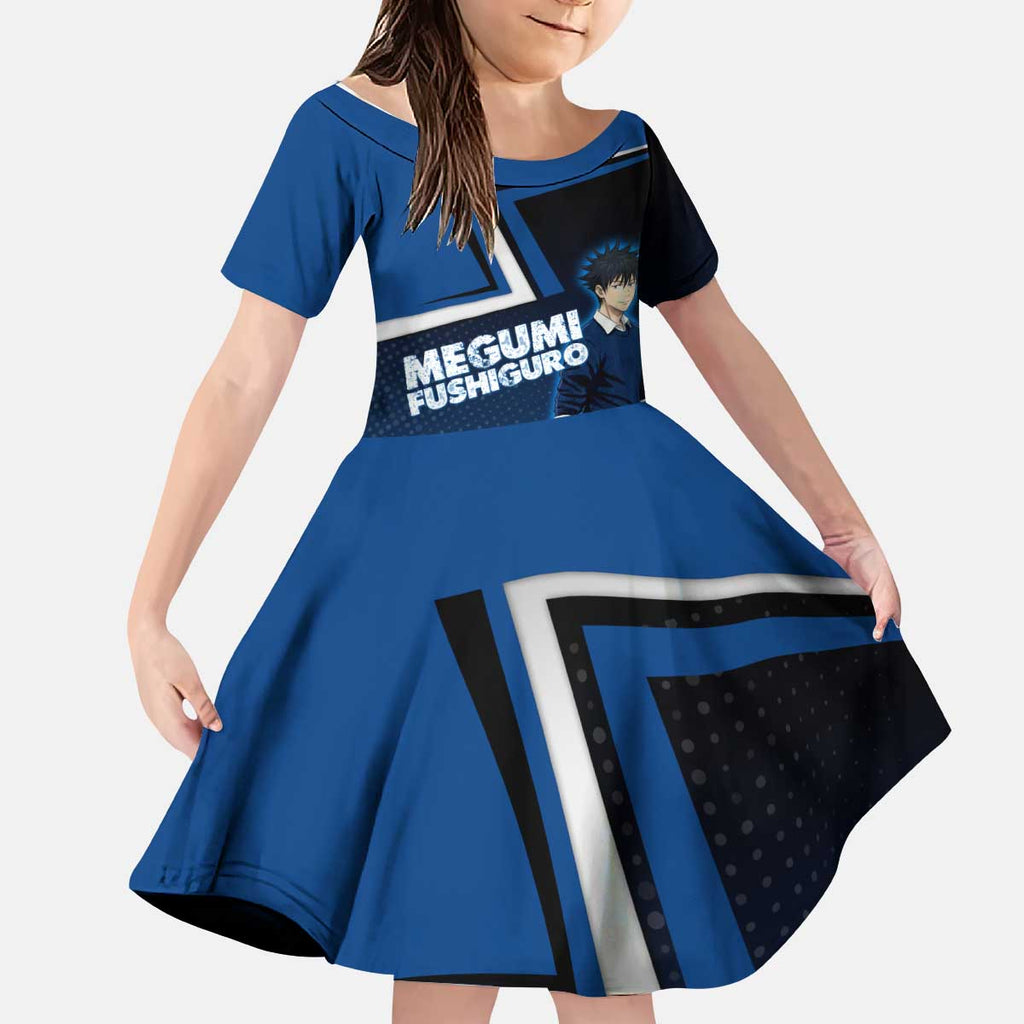 Megumi Fushiguro Kid Short Sleeve Dress Anime Pop Art Style