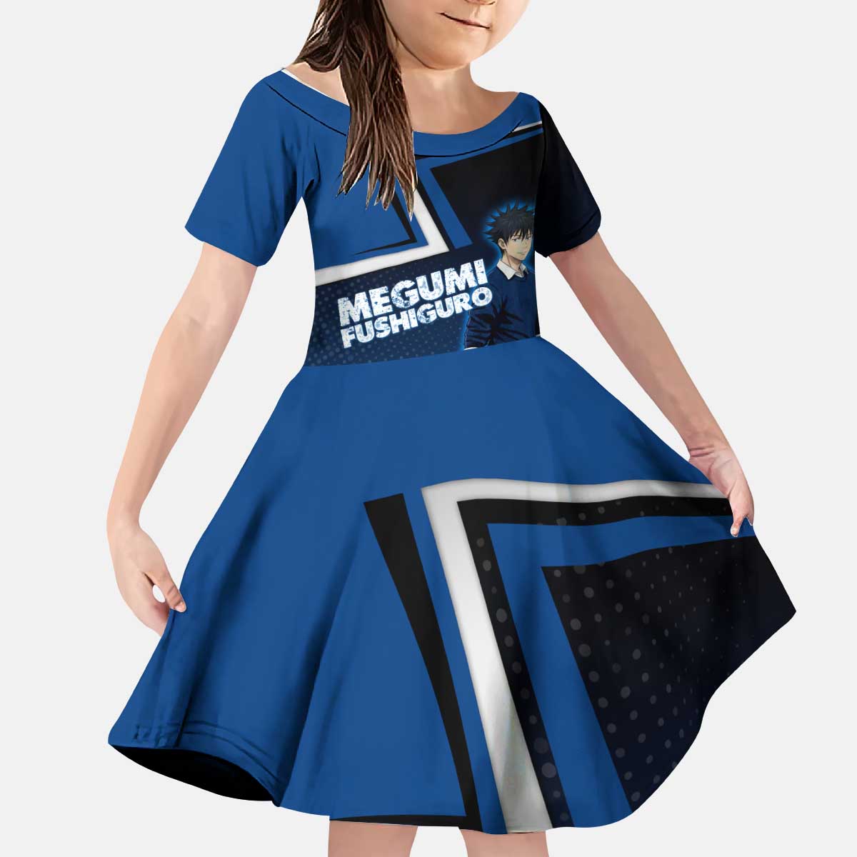 Megumi Fushiguro Kid Short Sleeve Dress Anime Pop Art Style