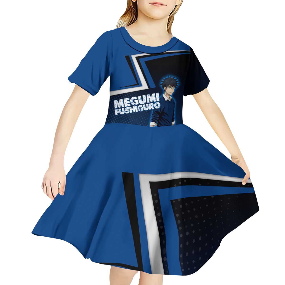 Megumi Fushiguro Kid Short Sleeve Dress Anime Pop Art Style