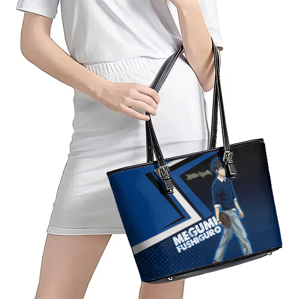 Megumi Fushiguro Leather Tote Bag Anime Pop Art Style