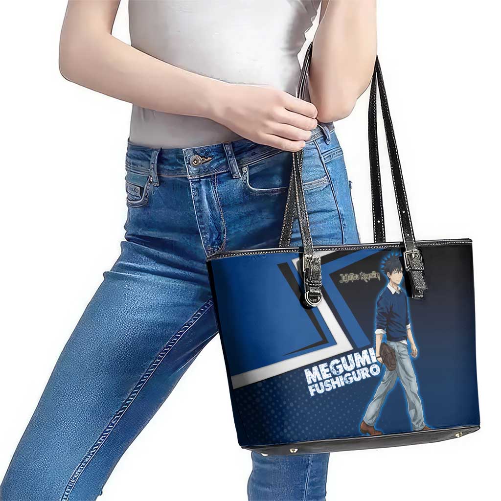 Megumi Fushiguro Leather Tote Bag Anime Pop Art Style