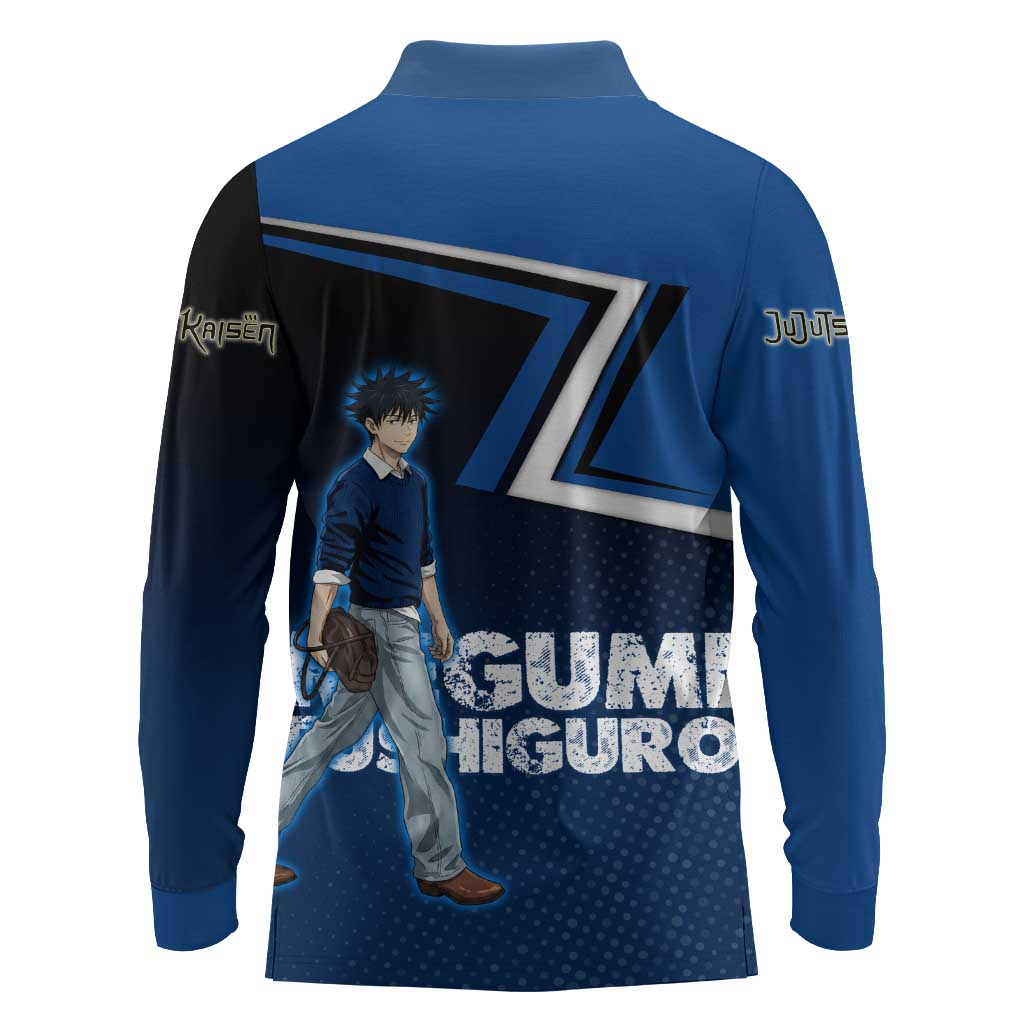 Megumi Fushiguro Long Sleeve Polo Shirt Anime Pop Art Style