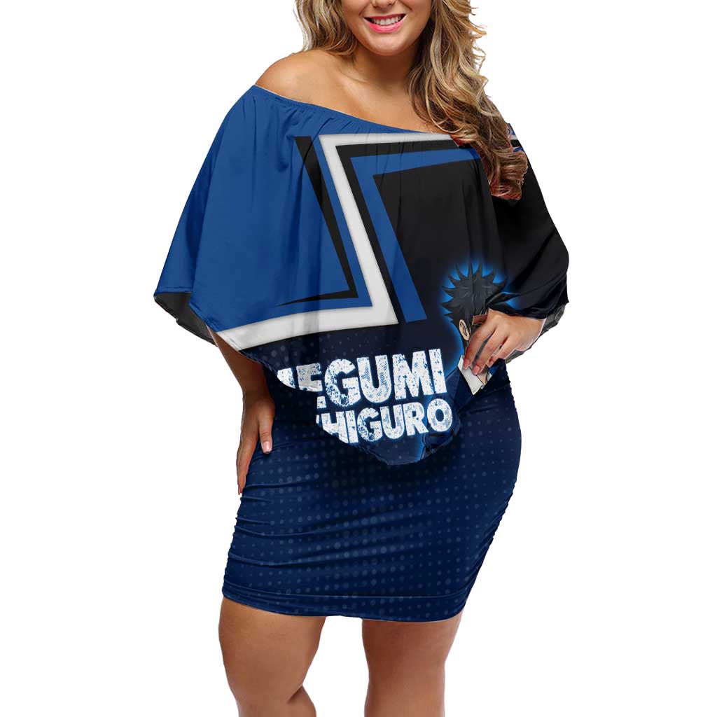 Megumi Fushiguro Off Shoulder Short Dress Anime Pop Art Style