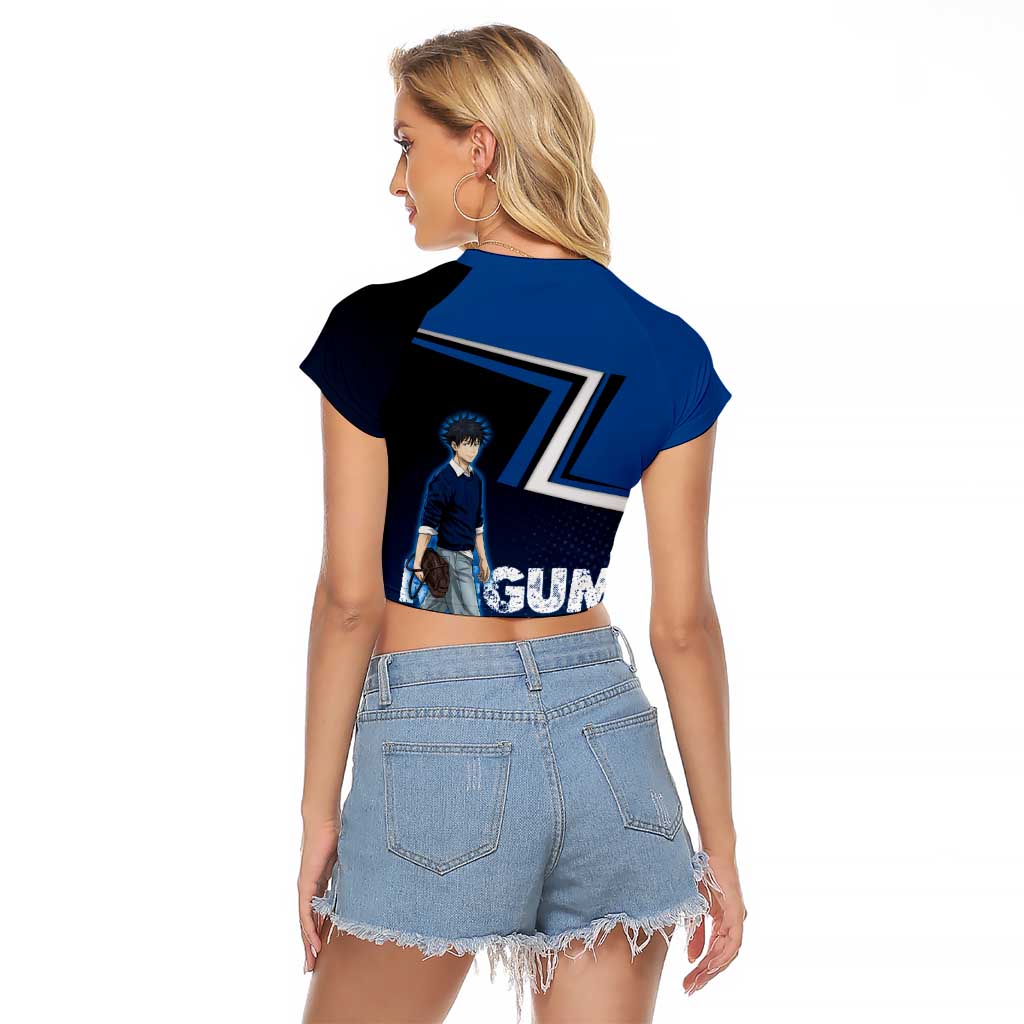 Megumi Fushiguro Raglan Cropped T Shirt Anime Pop Art Style