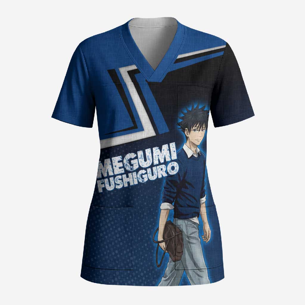 Megumi Fushiguro Scrub Top Anime Pop Art Style