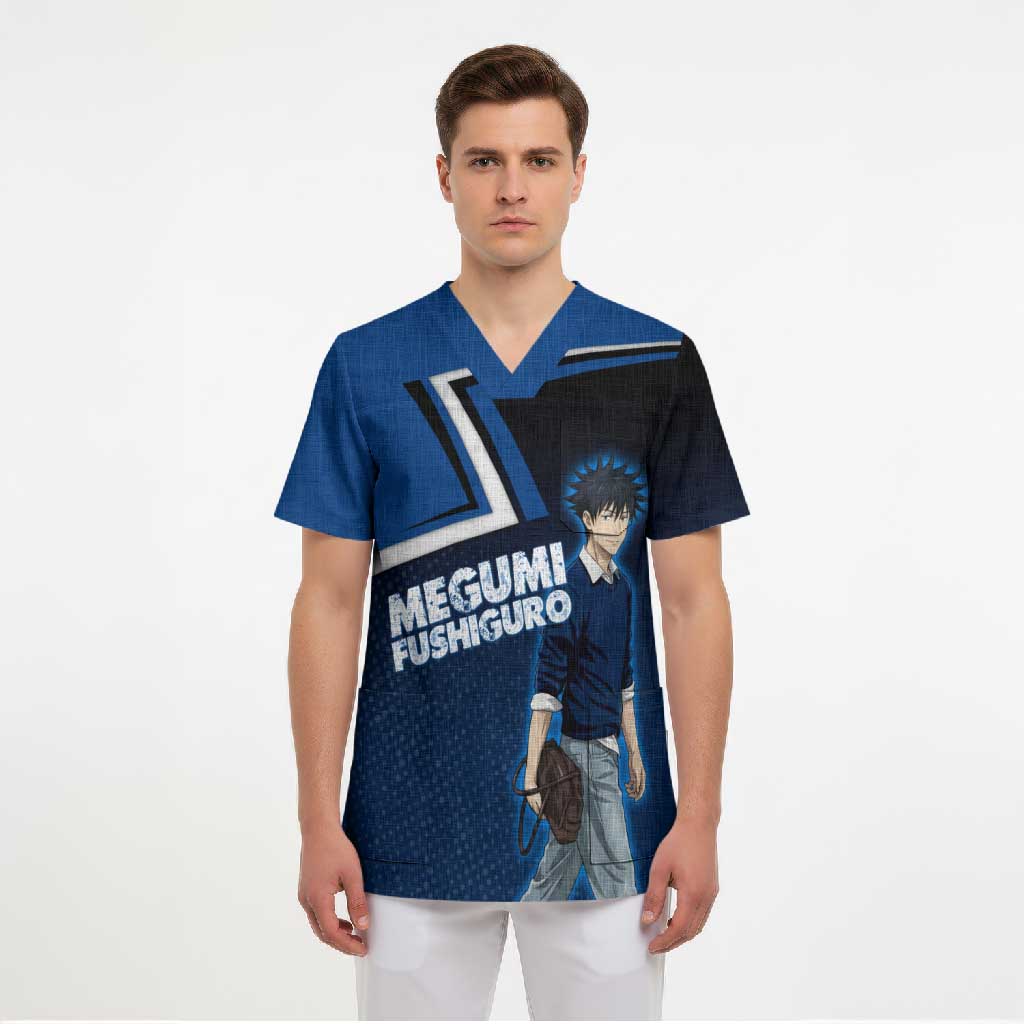 Megumi Fushiguro Scrub Top Anime Pop Art Style