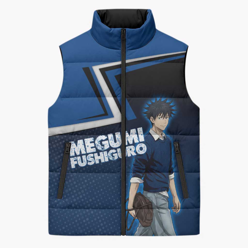 Megumi Fushiguro Sleeveless Puffer Jacket Anime Pop Art Style