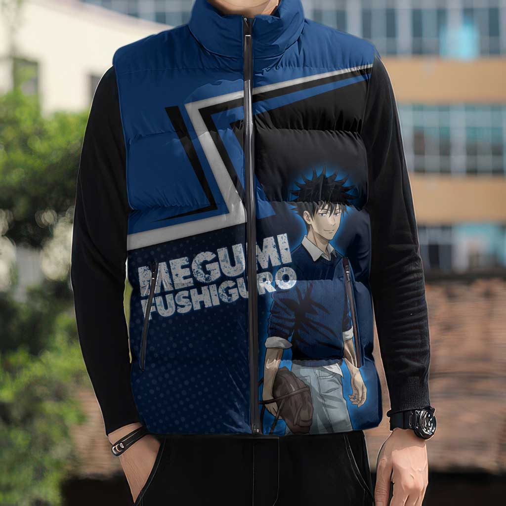 Megumi Fushiguro Sleeveless Puffer Jacket Anime Pop Art Style