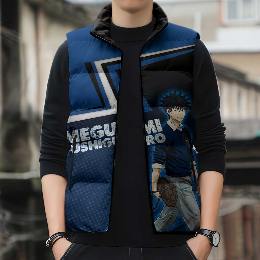 Megumi Fushiguro Sleeveless Puffer Jacket Anime Pop Art Style
