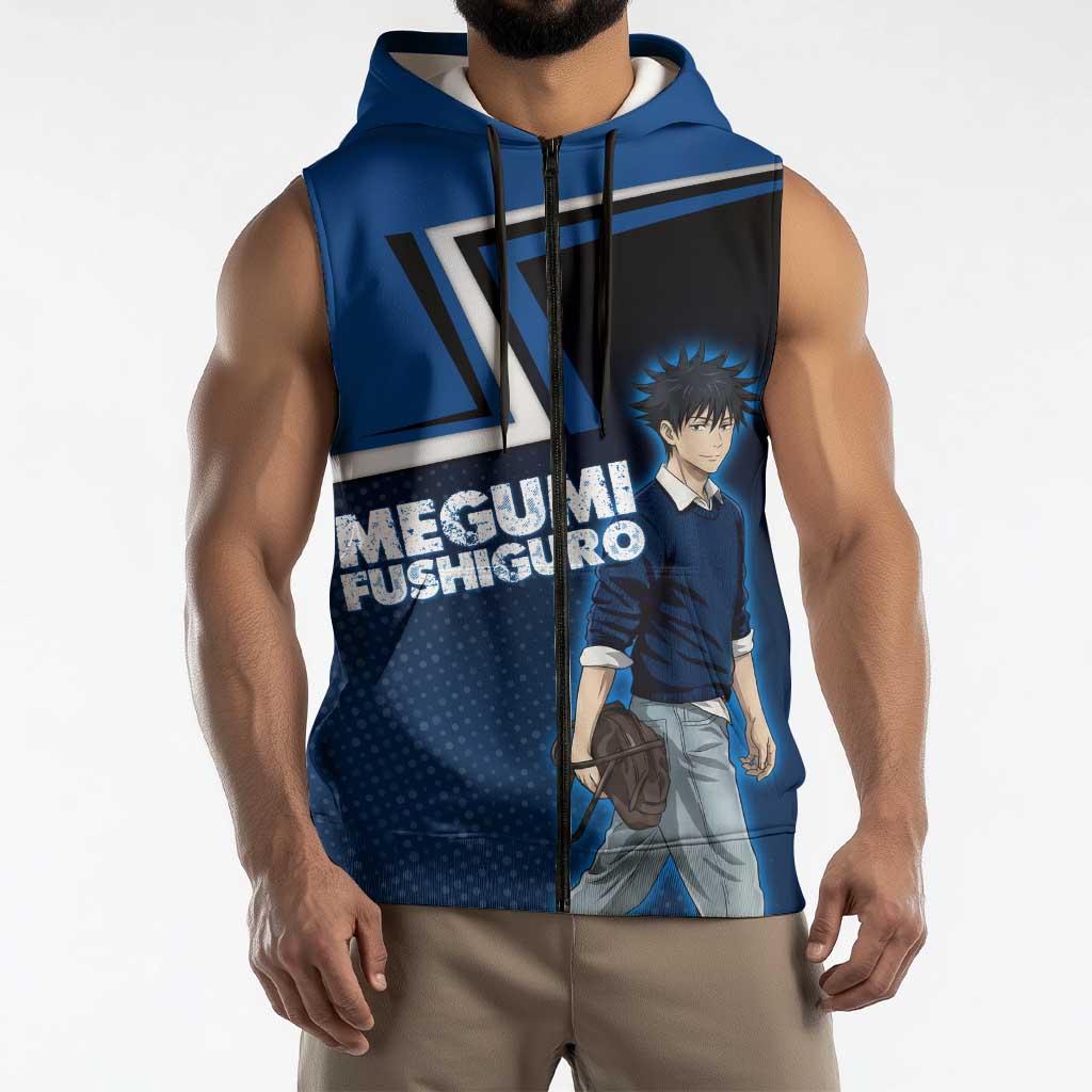 Megumi Fushiguro Sleeveless Zip Hoodie Anime Pop Art Style