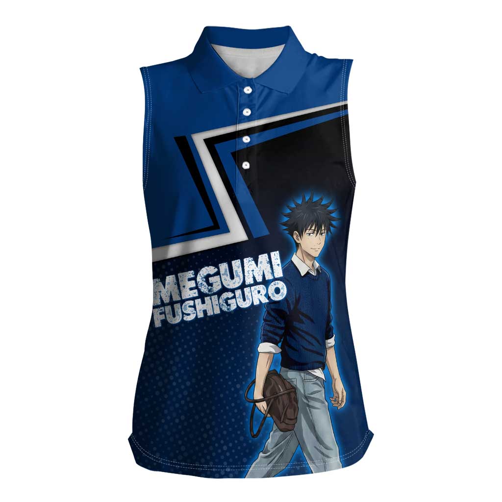 Megumi Fushiguro Women Sleeveless Polo Shirt Anime Pop Art Style
