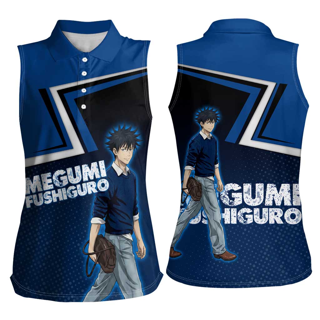 Megumi Fushiguro Women Sleeveless Polo Shirt Anime Pop Art Style