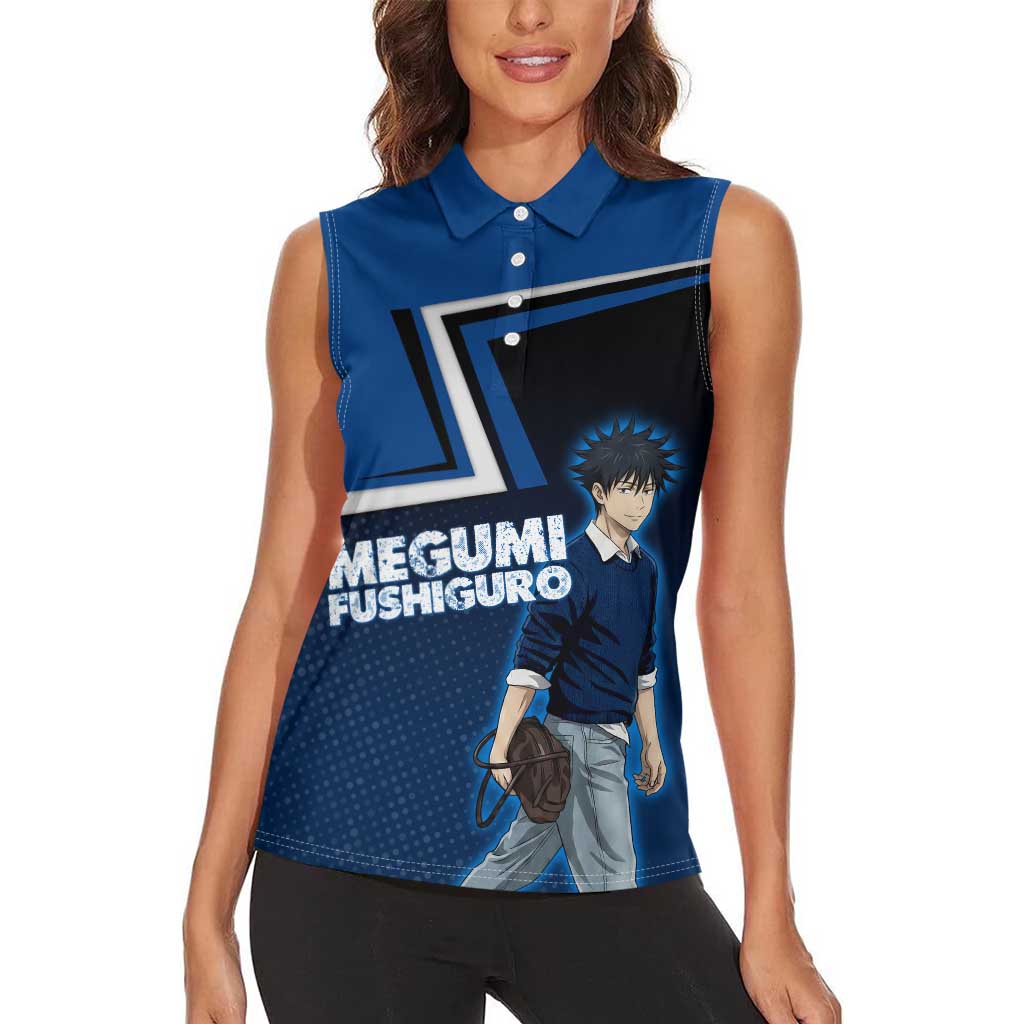 Megumi Fushiguro Women Sleeveless Polo Shirt Anime Pop Art Style