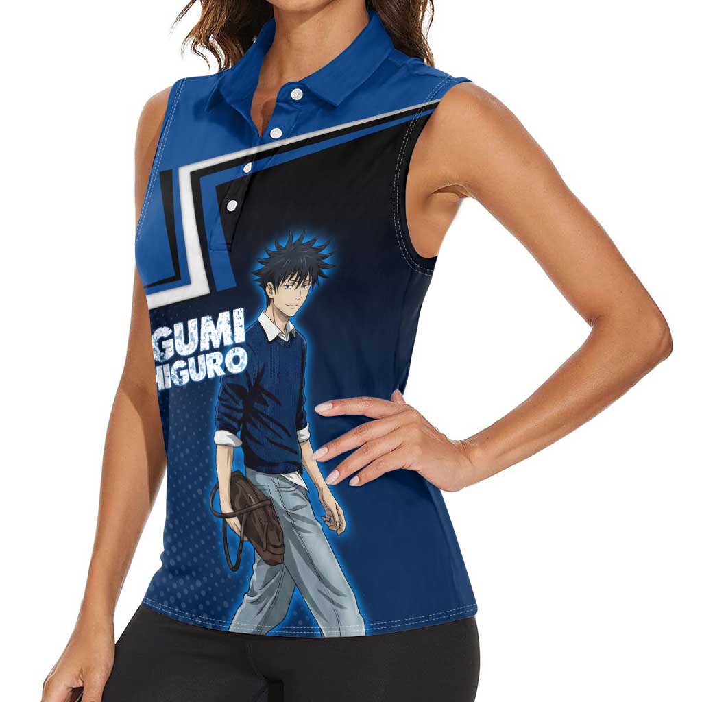 Megumi Fushiguro Women Sleeveless Polo Shirt Anime Pop Art Style