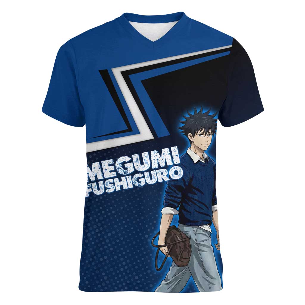 Megumi Fushiguro Women V-Neck T-Shirt Anime Pop Art Style