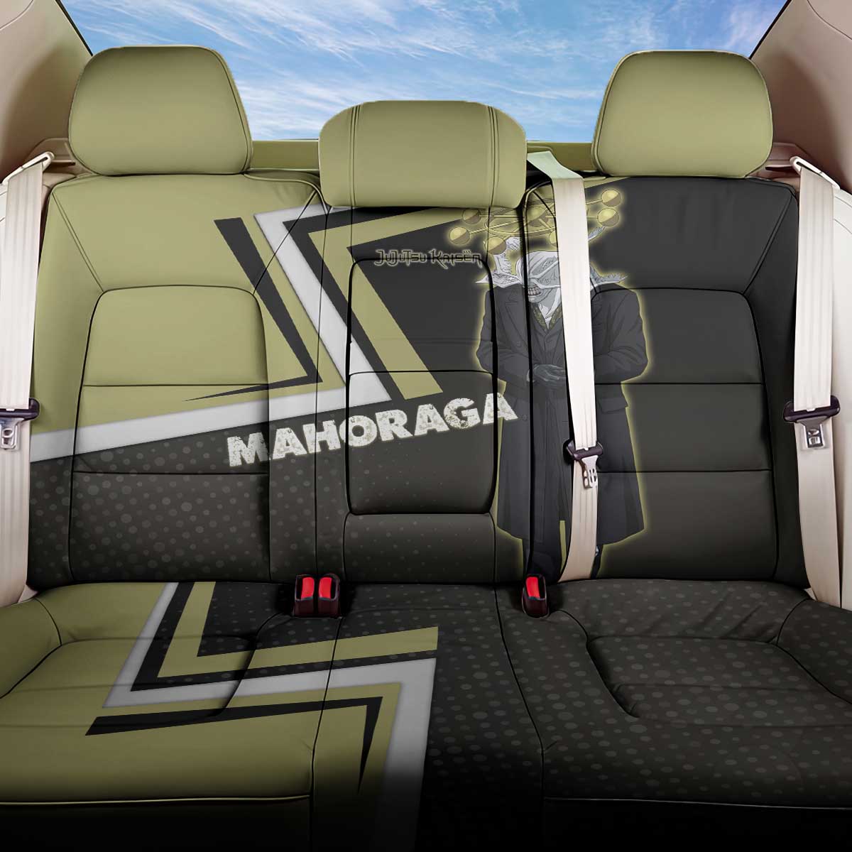 Mahoraga Jujutsu Kaisen Back Car Seat Cover Monochrome Urban Manga Style