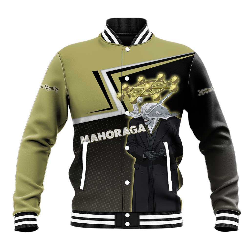 Mahoraga Jujutsu Kaisen Baseball Jacket Monochrome Urban Manga Style