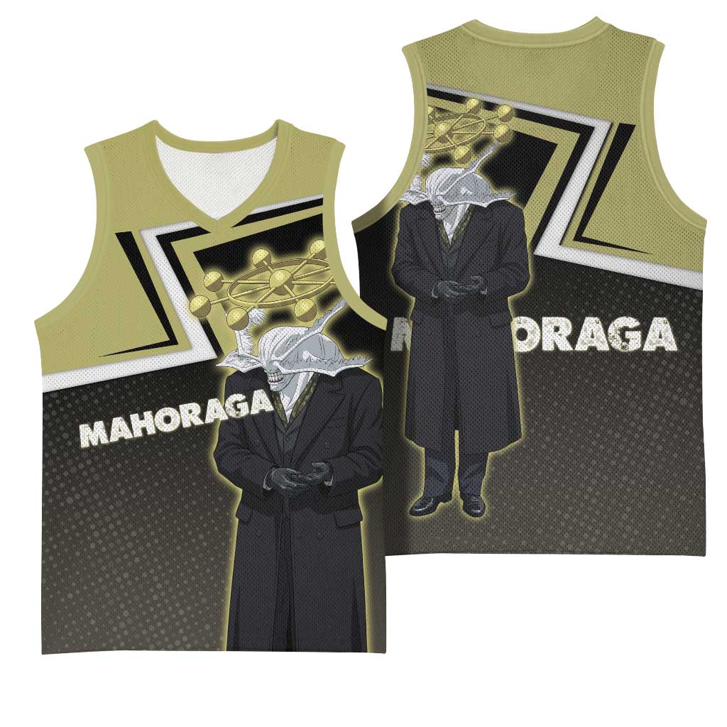 Mahoraga Jujutsu Kaisen Basketball Jersey Monochrome Urban Manga Style