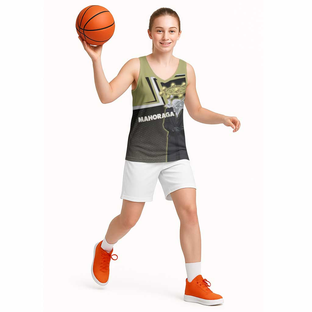 Mahoraga Jujutsu Kaisen Basketball Jersey Monochrome Urban Manga Style