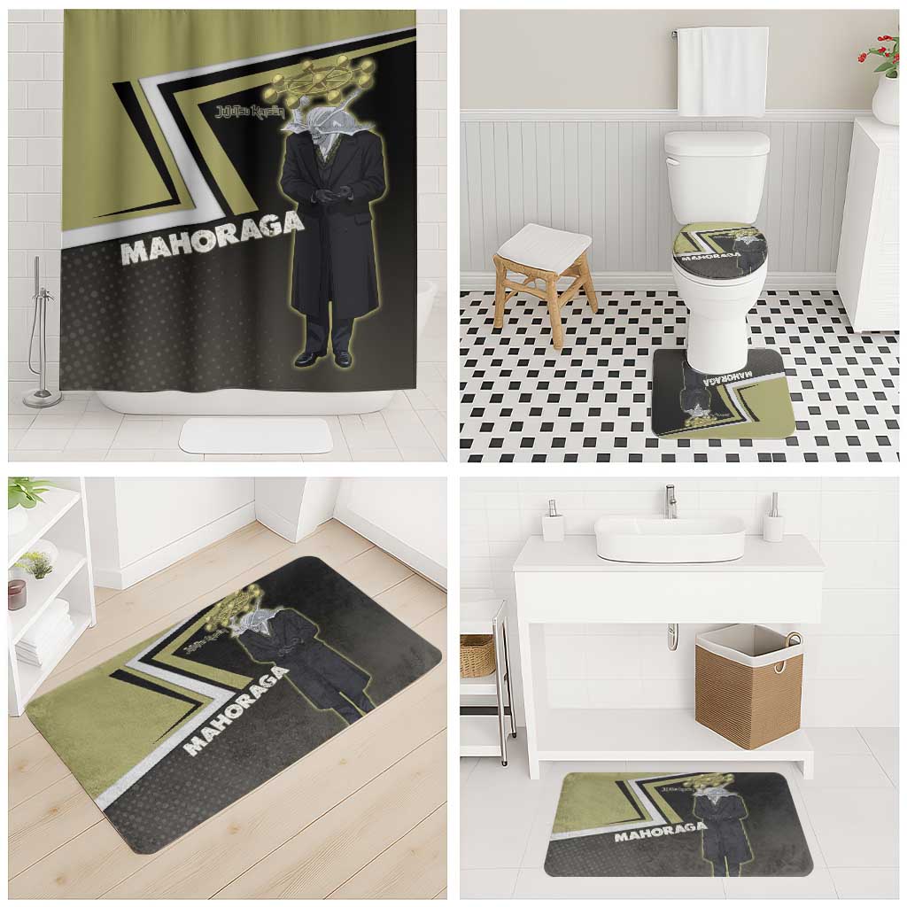 Mahoraga Jujutsu Kaisen Bathroom Set Monochrome Urban Manga Style