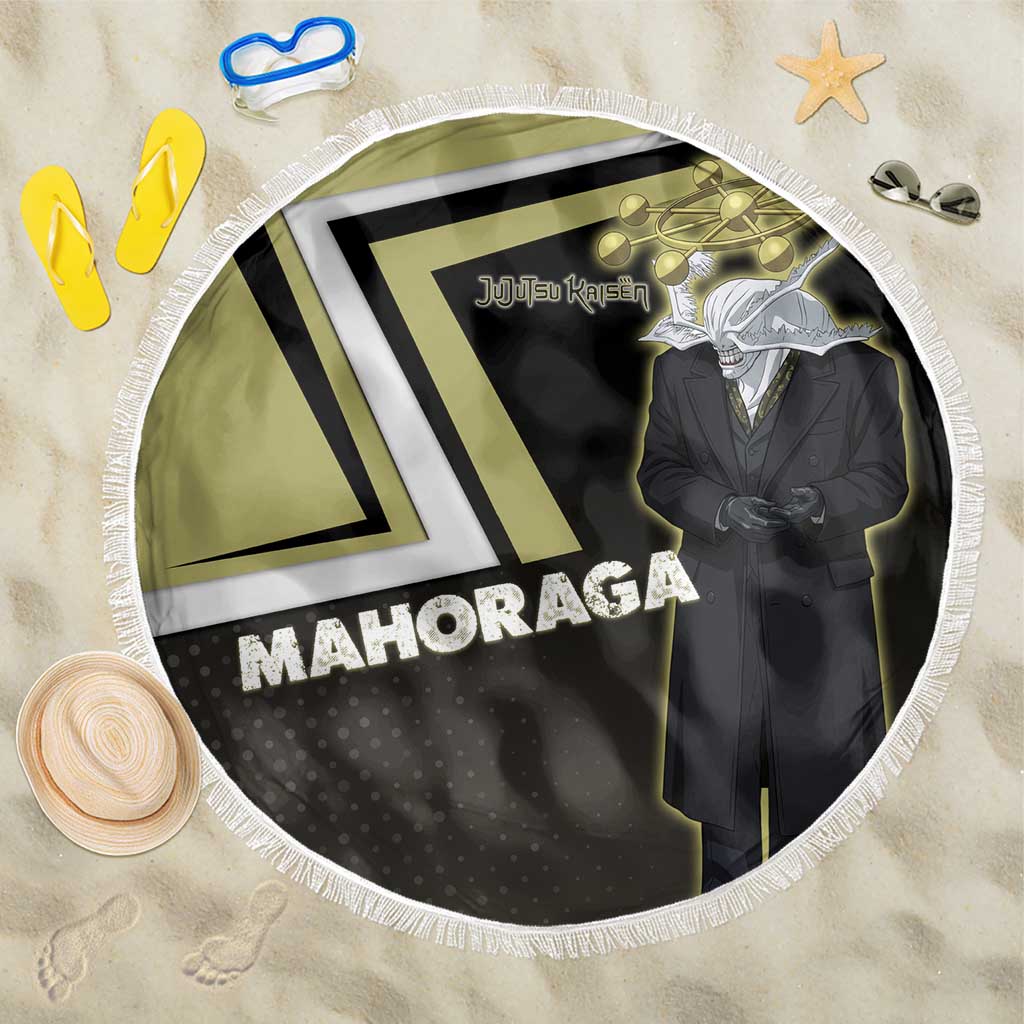 Mahoraga Jujutsu Kaisen Beach Blanket Monochrome Urban Manga Style