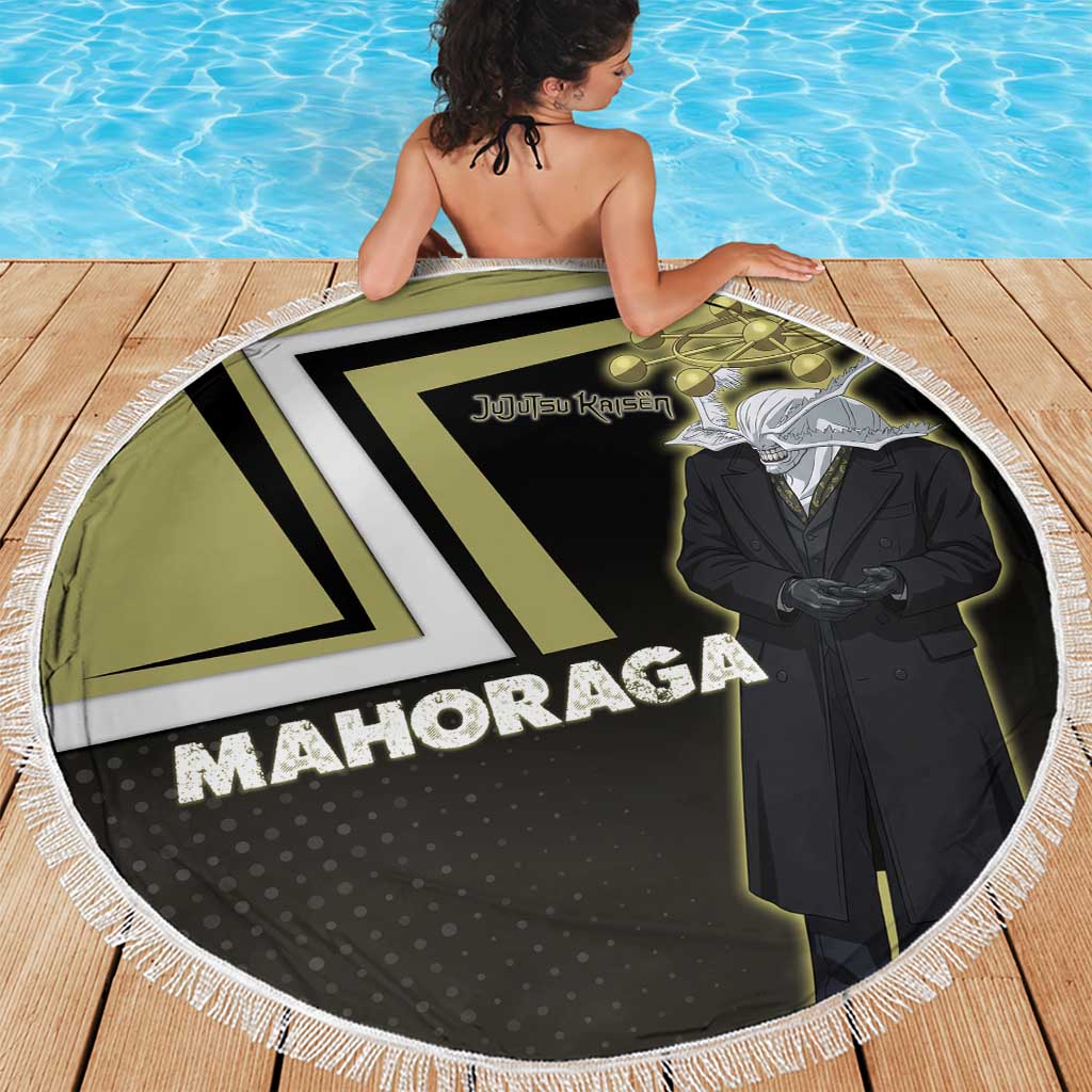 Mahoraga Jujutsu Kaisen Beach Blanket Monochrome Urban Manga Style
