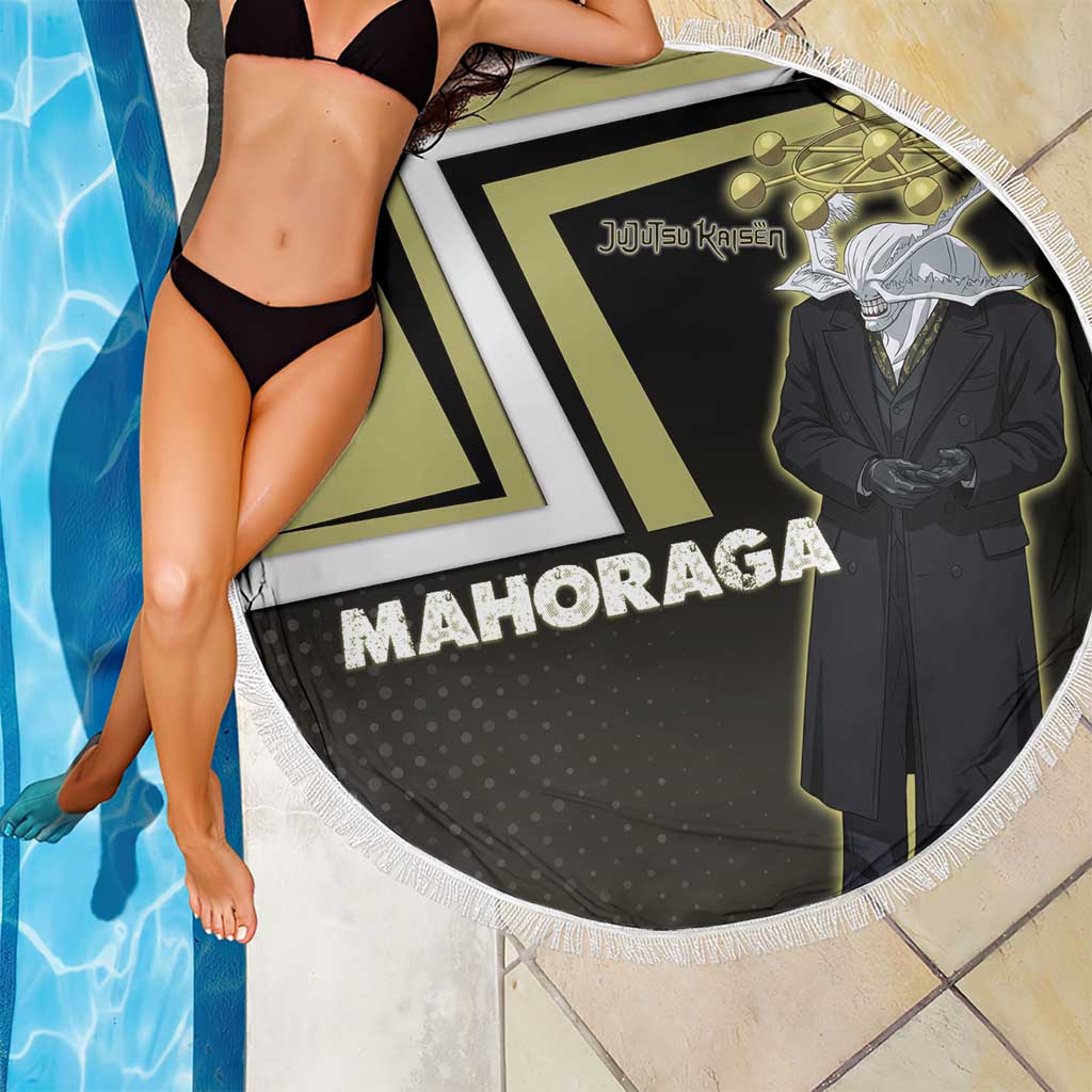 Mahoraga Jujutsu Kaisen Beach Blanket Monochrome Urban Manga Style