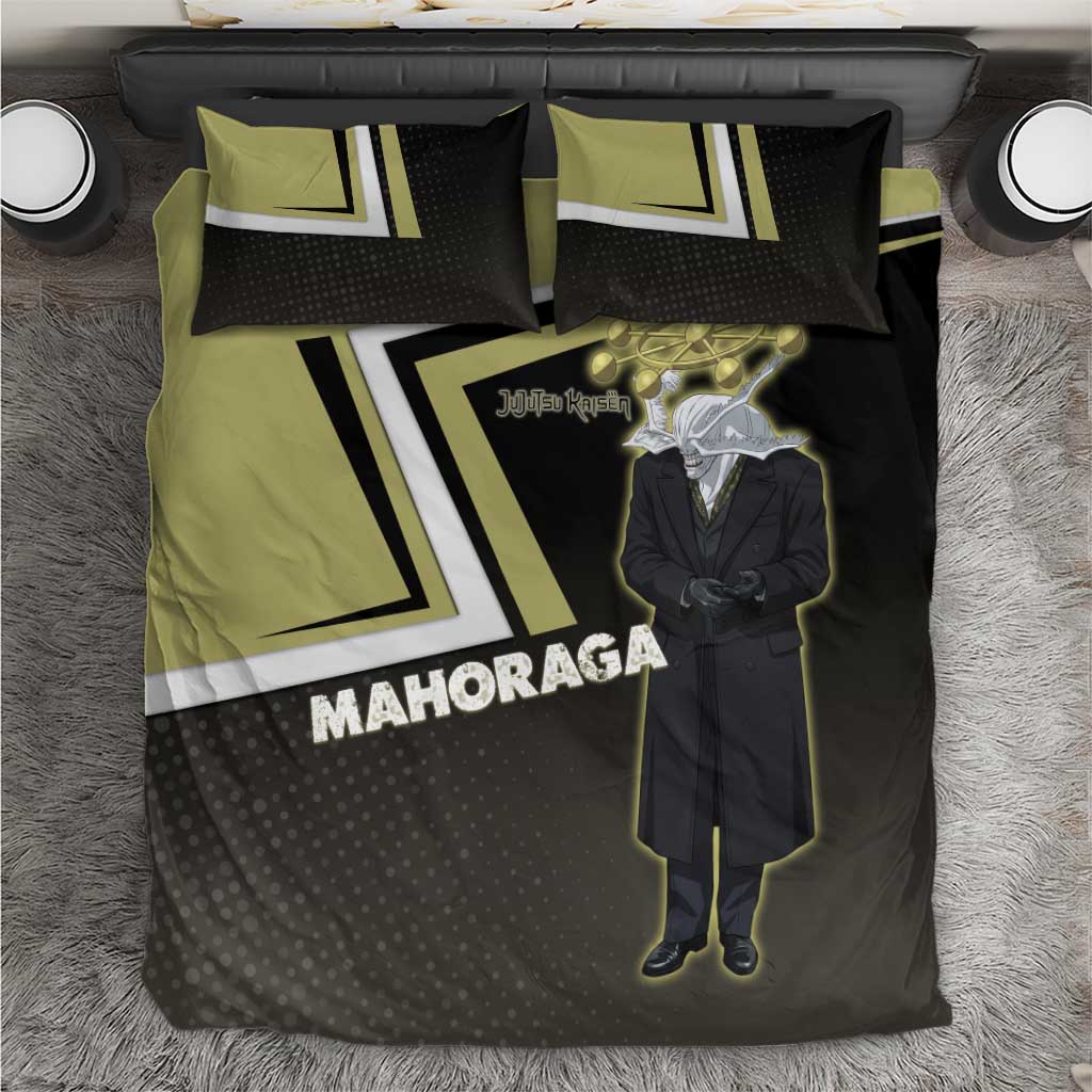 Mahoraga Jujutsu Kaisen Bedding Set Monochrome Urban Manga Style