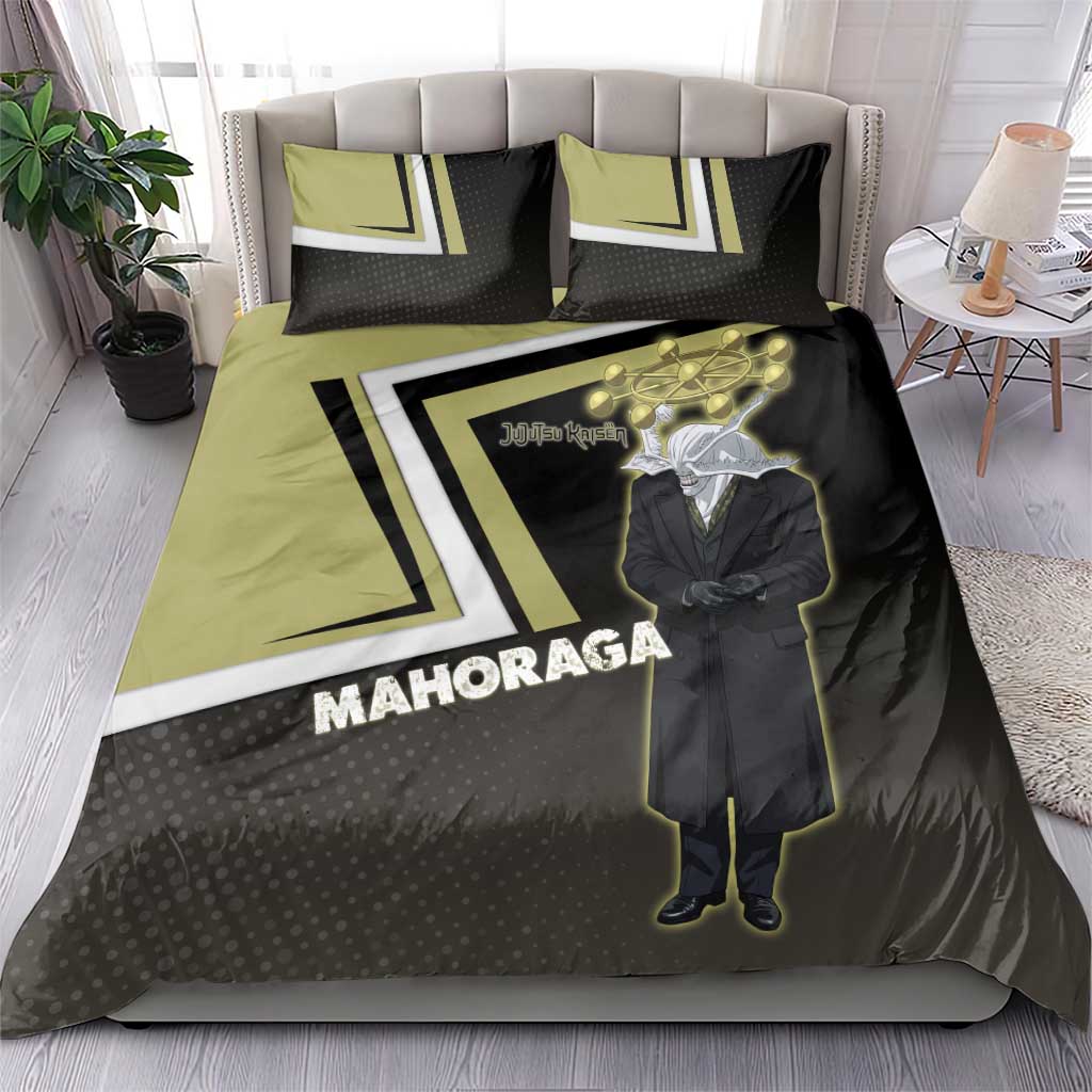 Mahoraga Jujutsu Kaisen Bedding Set Monochrome Urban Manga Style