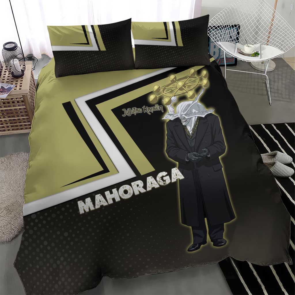 Mahoraga Jujutsu Kaisen Bedding Set Monochrome Urban Manga Style