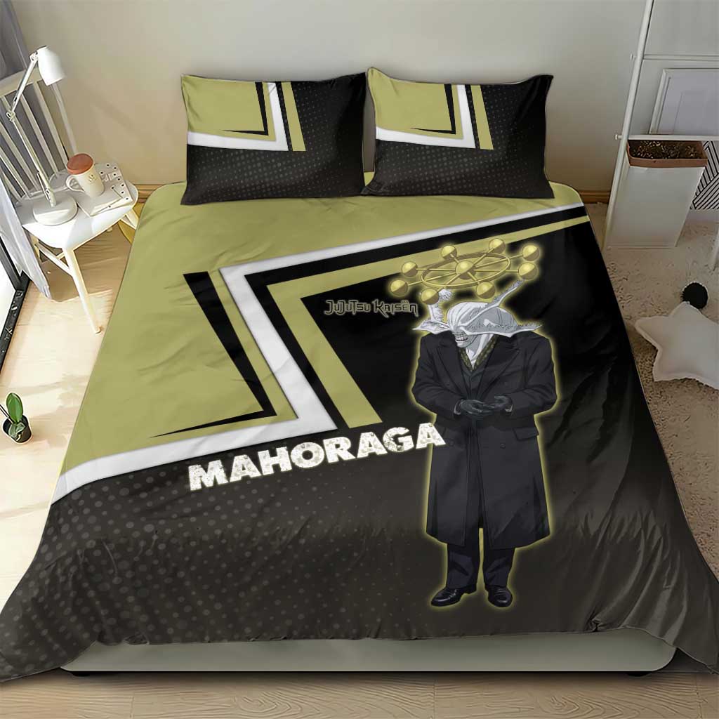 Mahoraga Jujutsu Kaisen Bedding Set Monochrome Urban Manga Style