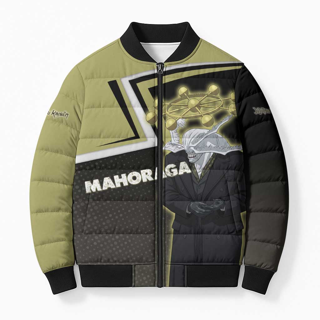 Mahoraga Jujutsu Kaisen Bomber Puffer Jacket Monochrome Urban Manga Style