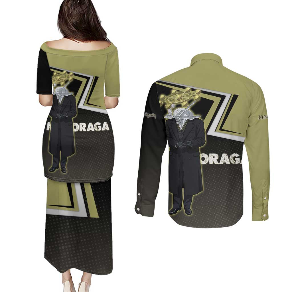 Mahoraga Jujutsu Kaisen Couples Matching Puletasi and Long Sleeve Button Shirt Monochrome Urban Manga Style