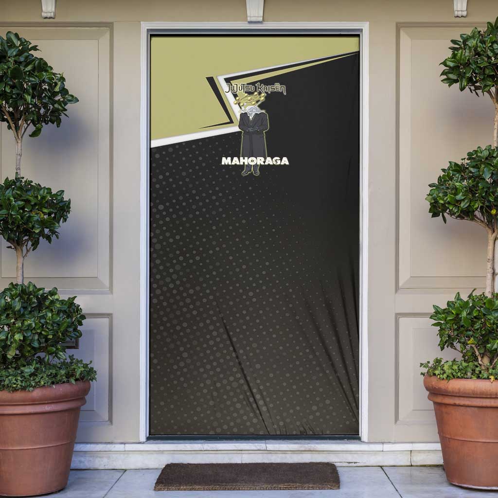 Mahoraga Jujutsu Kaisen Door Cover Monochrome Urban Manga Style