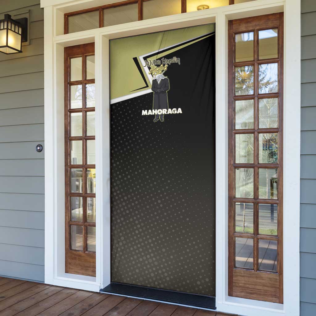 Mahoraga Jujutsu Kaisen Door Cover Monochrome Urban Manga Style