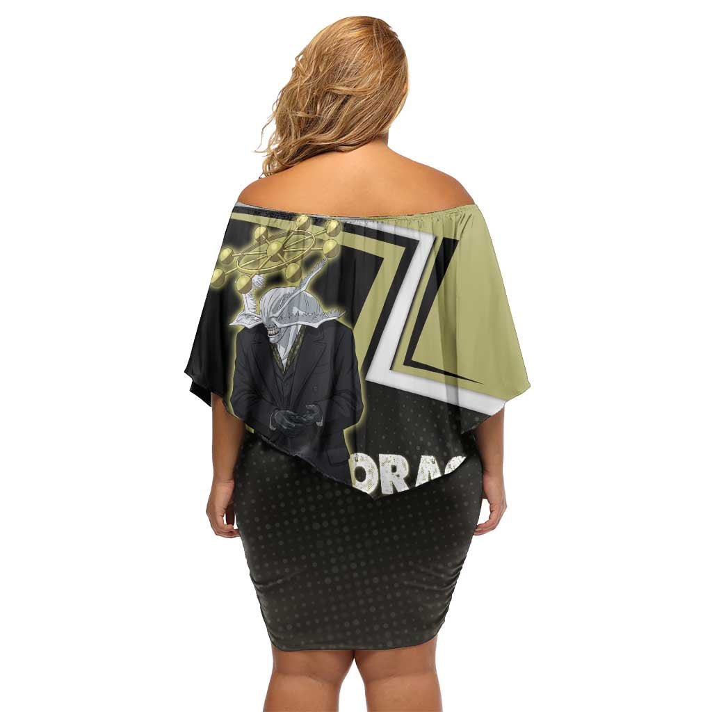 Mahoraga Jujutsu Kaisen Family Matching Off Shoulder Short Dress and Hawaiian Shirt Monochrome Urban Manga Style