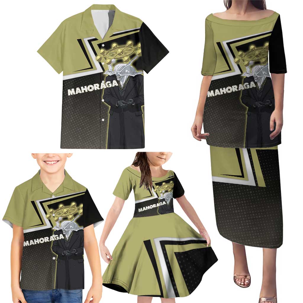 Mahoraga Jujutsu Kaisen Family Matching Puletasi and Hawaiian Shirt Monochrome Urban Manga Style