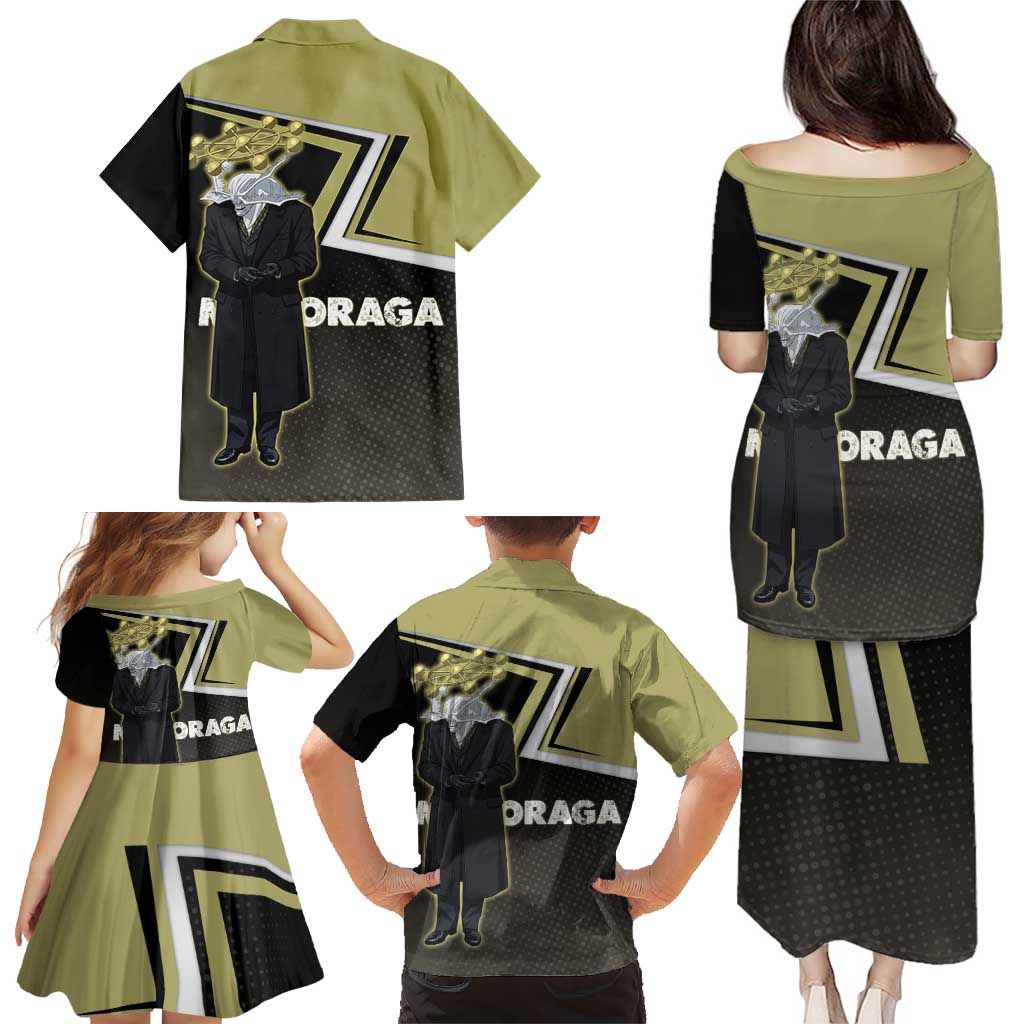 Mahoraga Jujutsu Kaisen Family Matching Puletasi and Hawaiian Shirt Monochrome Urban Manga Style
